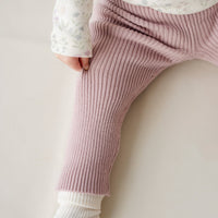 Frankie Knitted Legging - Powder Pink Childrens Legging from Jamie Kay USA