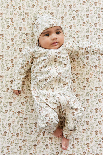 Organic Cotton Reese Zip Onepiece - Charlie's Backyard Childrens Onepiece from Jamie Kay USA