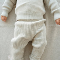 Frankie Knitted Legging - Honeydew Marle Childrens Legging from Jamie Kay USA