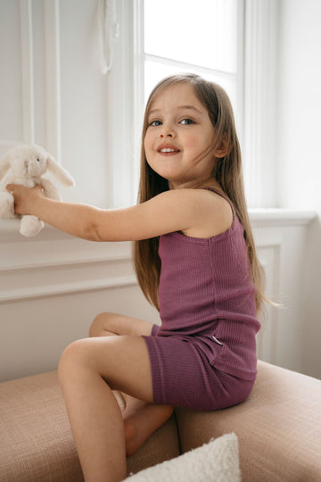 Organic Cotton Modal Singlet - Elderberry Childrens Singlet from Jamie Kay USA