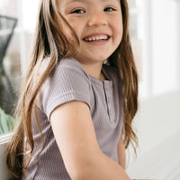 Organic Cotton Modal Henley Tee - Daisy Childrens Top from Jamie Kay USA
