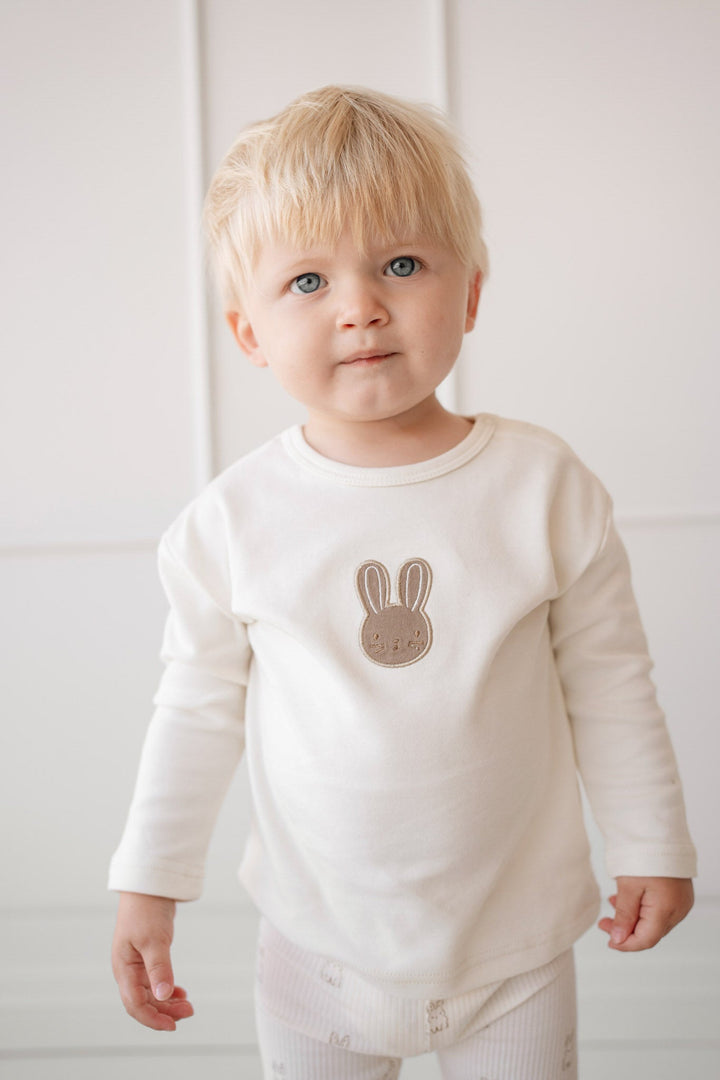 Pima Cotton Arnold Long Sleeve Top - Cloud Childrens Top from Jamie Kay USA