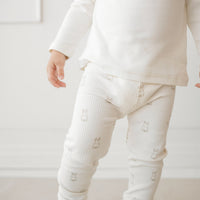 Organic Cotton Modal Everyday Legging - Bunny Buddies Childrens Legging from Jamie Kay USA