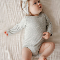 Organic Cotton Long Sleeve Bodysuit - Rosalie Fields Bluefox Childrens Bodysuit from Jamie Kay USA