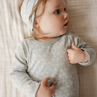 Organic Cotton Long Sleeve Bodysuit - Rosalie Fields Bluefox Childrens Bodysuit from Jamie Kay USA