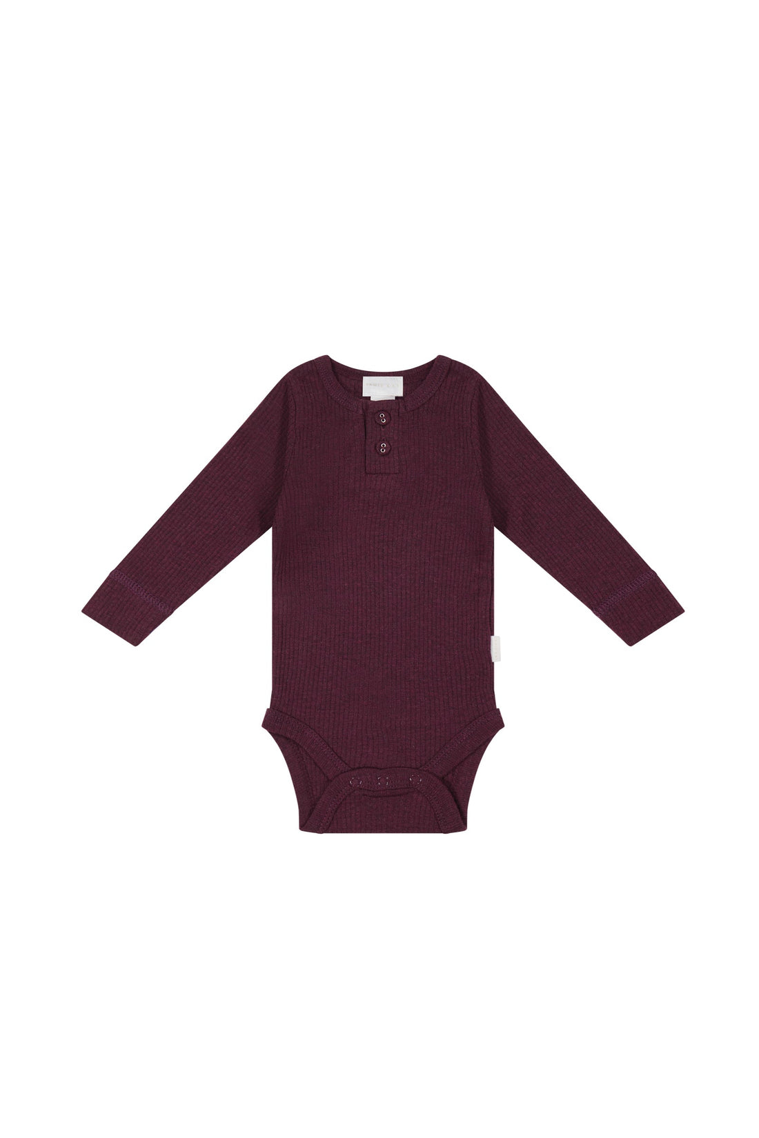 Organic Cotton Modal Long Sleeve Bodysuit - Sugar Plum Marle Childrens Bodysuit from Jamie Kay USA