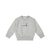 Organic Cotton Jalen Sweatshirt - Light Grey Marle Childrens Sweatshirting from Jamie Kay USA