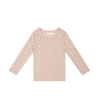 Organic Cotton Bridget Long Sleeve Top - Rosalie Field Rose Dust Childrens Top from Jamie Kay USA