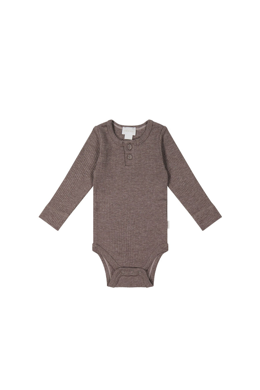 Organic Cotton Modal Long Sleeve Bodysuit - Truffle Marle Childrens Bodysuit from Jamie Kay USA