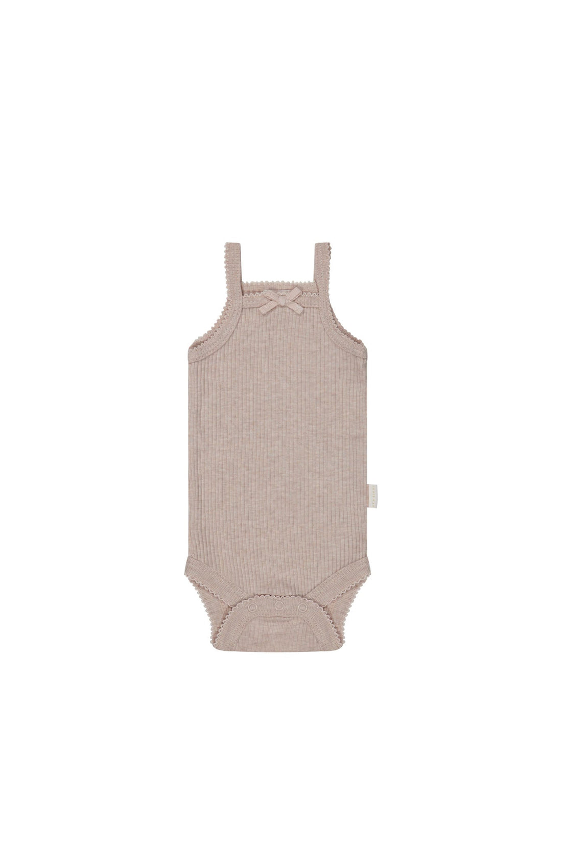 Organic Cotton Modal Singlet Bodysuit - Powder Pink Marle Childrens Bodysuit from Jamie Kay USA