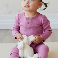 Organic Cotton Modal Long Sleeve Bodysuit - Dhalia Childrens Bodysuit from Jamie Kay USA