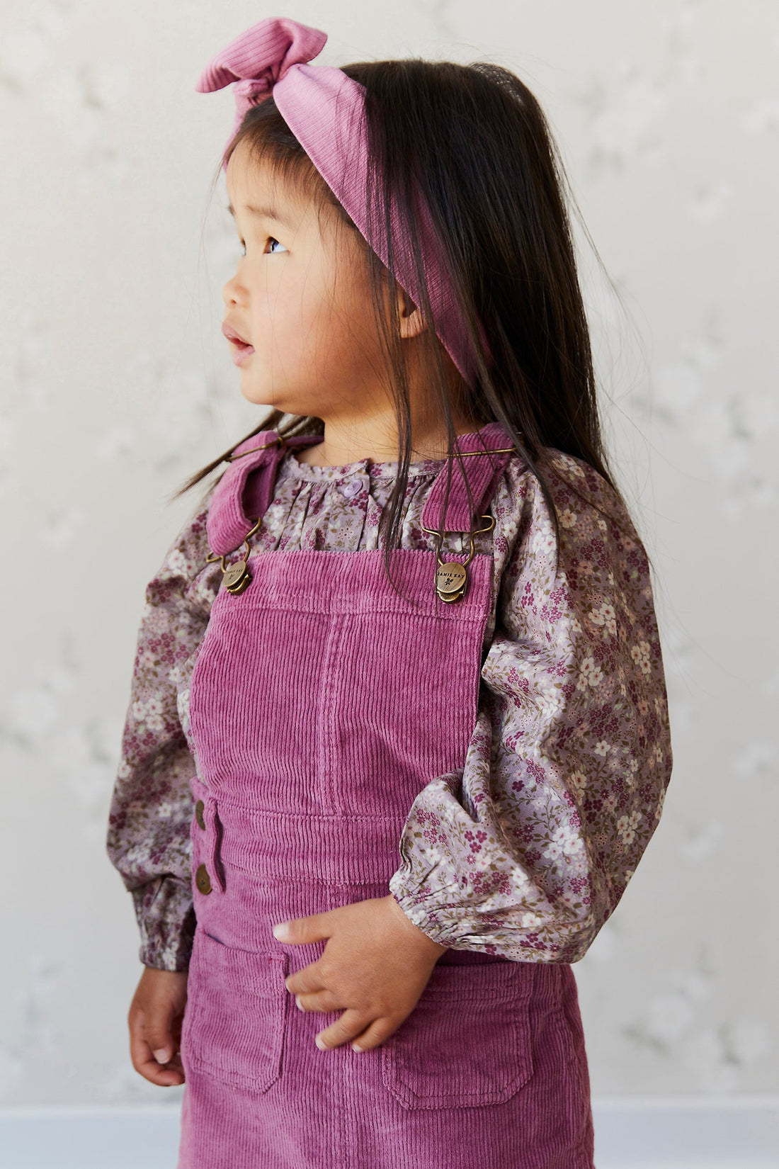 Organic Cotton Heather Blouse - Pansy Floral Fawn Childrens Top from Jamie Kay USA
