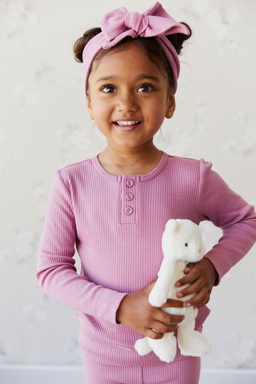 Organic Cotton Modal Long Sleeve Henley - Dhalia Childrens Top from Jamie Kay USA