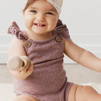 Mia Knitted Romper - Vintage Mauve Marle Childrens Romper from Jamie Kay USA