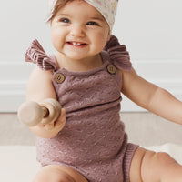 Mia Knitted Romper - Vintage Mauve Marle Childrens Romper from Jamie Kay USA