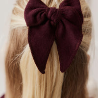 Organic Cotton Muslin Bow - Fig Childrens Hair Bow from Jamie Kay USA