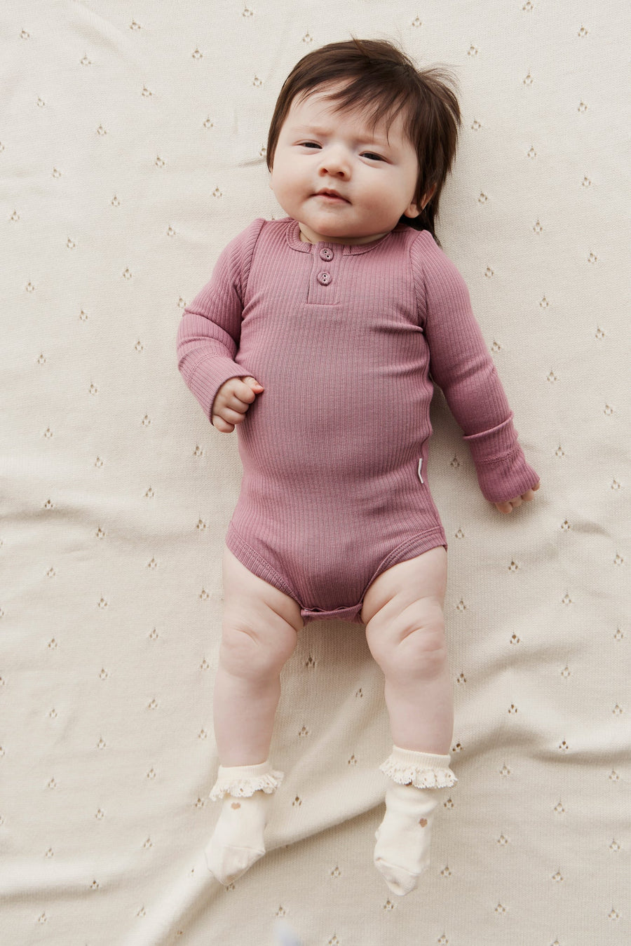 Organic Cotton Modal Long Sleeve Bodysuit - Lillium Childrens Bodysuit from Jamie Kay USA