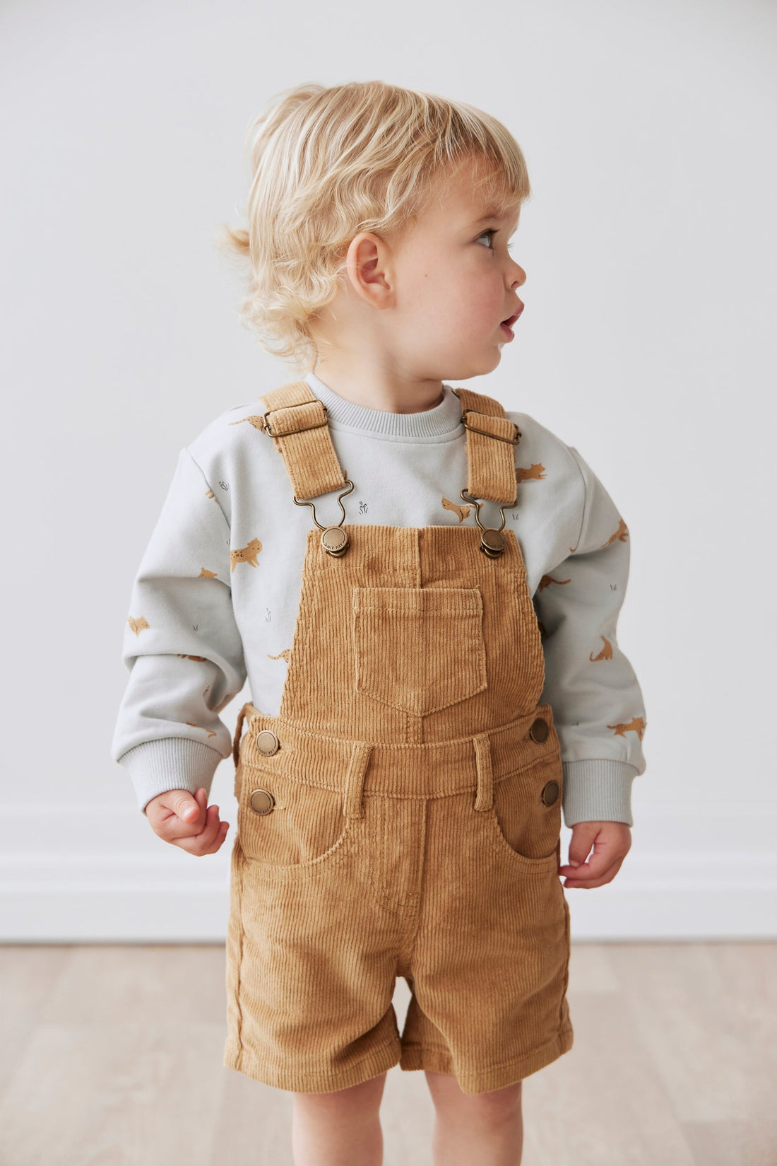 Casey Cord Short Overall - Bronzed Childrens Overall from Jamie Kay USA