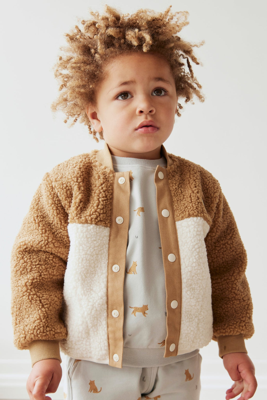 Perry Sherpa Jacket - Natural/Buckwheat Childrens Jacket from Jamie Kay USA