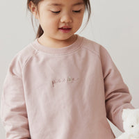 Organic Cotton Chloe Sweatshirt - Powder Pink Childrens Sweatshirt from Jamie Kay USA