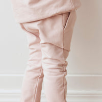 Organic Cotton Morgan Track Pant - Powder Pink Childrens Pant from Jamie Kay USA