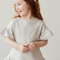 Pima Cotton Courtney Ruffle Top - Dawn Blue Childrens Top from Jamie Kay USA