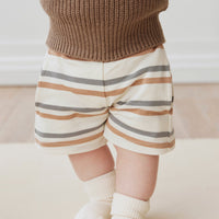 Pima Cotton Jalen Short - Hudson Stripe Childrens Short from Jamie Kay USA