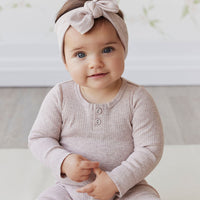 Organic Cotton Modal Long Sleeve Bodysuit - Powder Pink Marle Childrens Bodysuit from Jamie Kay USA