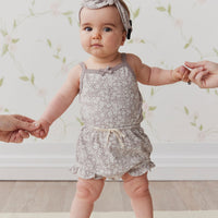 Organic Cotton Bridget Singlet Bodysuit - Greta Floral Bark Childrens Bodysuit from Jamie Kay USA