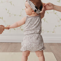 Organic Cotton Bridget Singlet Bodysuit - Greta Floral Bark Childrens Bodysuit from Jamie Kay USA