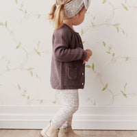 Organic Cotton Everyday Legging - Greta Floral Bark Childrens Legging from Jamie Kay USA