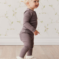 Organic Cotton Modal Elastane Legging - Truffle Marle Childrens Legging from Jamie Kay USA