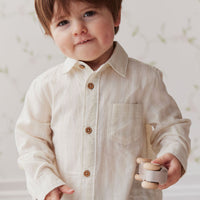 Quentin Woven Shirt - Fog/Cloud Stripe Childrens Shirt from Jamie Kay USA