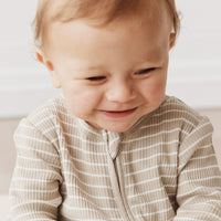 Organic Cotton Modal Gracelyn Onepiece - Cashew/Cloud Stripe Childrens Onepiece from Jamie Kay USA