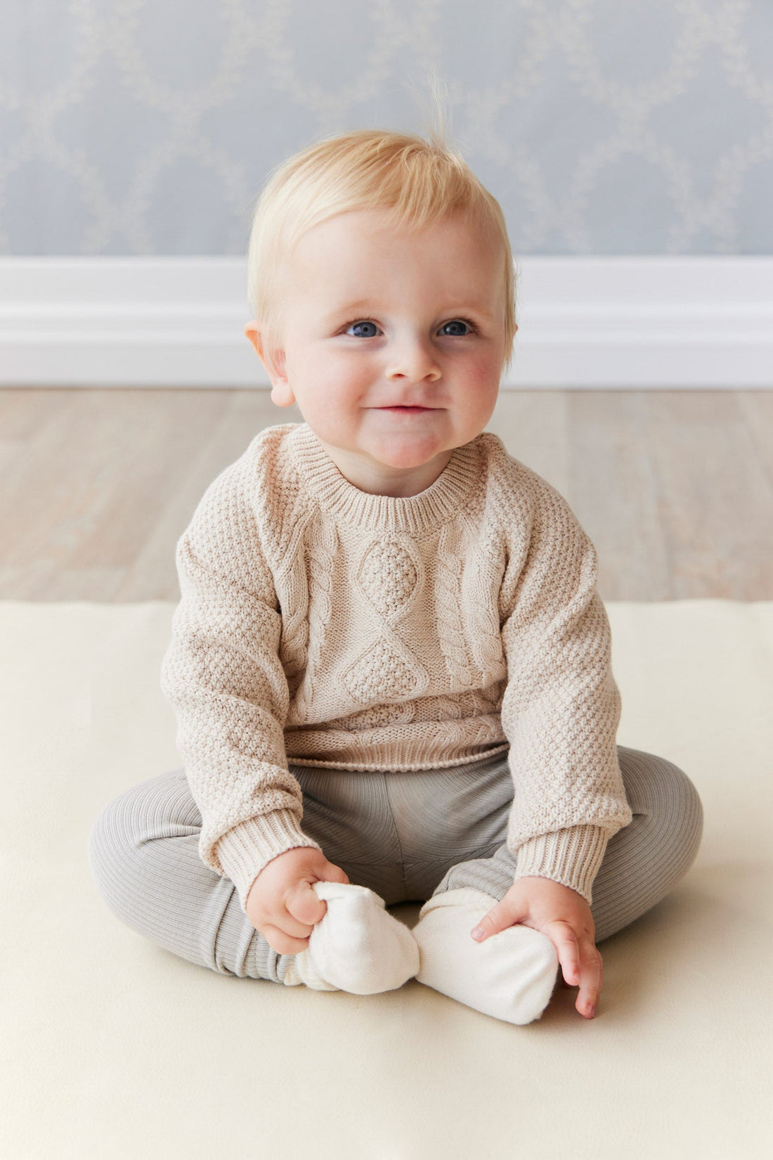 Carter Jumper - Oatmeal Marle Childrens Jumper from Jamie Kay USA