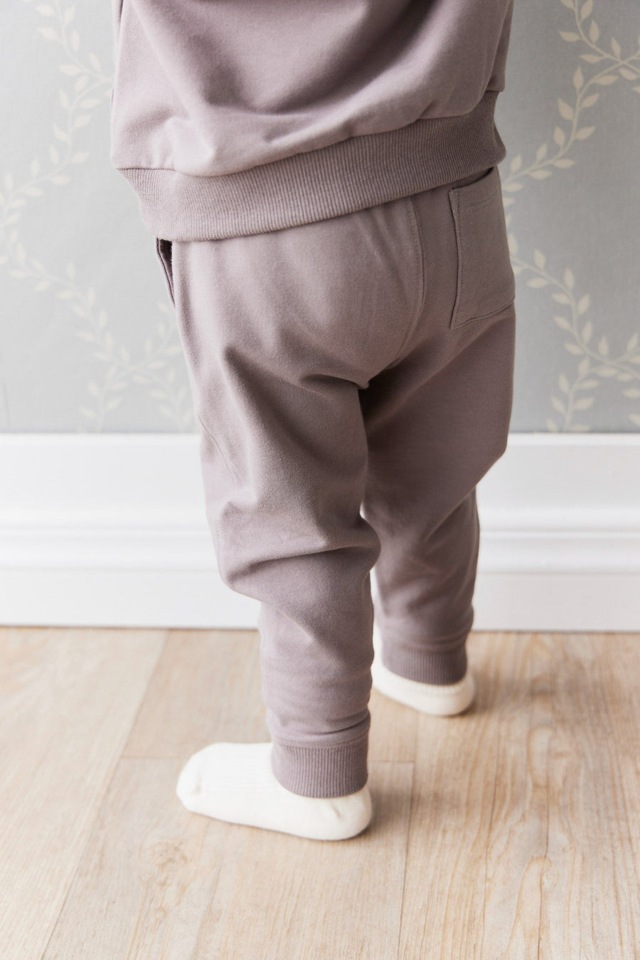 Organic Cotton Jalen Track Pant - Cobblestone Childrens Pant from Jamie Kay USA