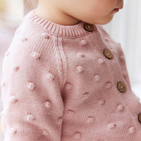 OG Dotty Knit Cardigan - Cameo Pink Marle Childrens Cardigan from Jamie Kay USA