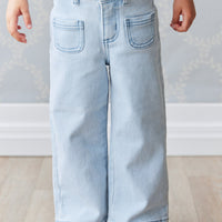 Yvette Pant - Washed Denim Childrens Pant from Jamie Kay USA