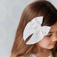 Organic Cotton Noelle Bow - Fifi Lilac Childrens Bow from Jamie Kay USA