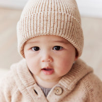 Leon Knitted Beanie - Beach Fleck Childrens Hat from Jamie Kay USA