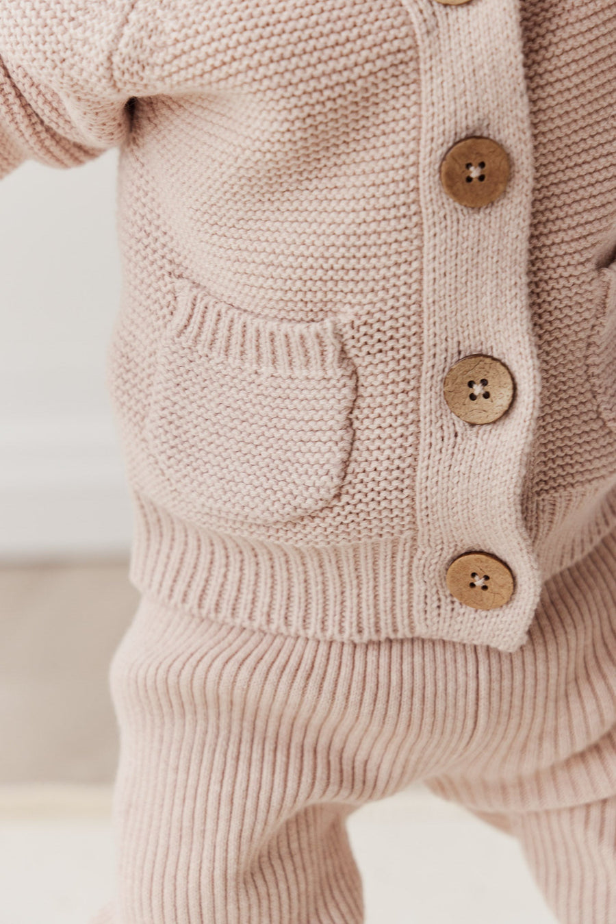 Sebastian Knitted Cardigan/Jacket - Ballet Pink Marle Childrens Cardigan from Jamie Kay USA
