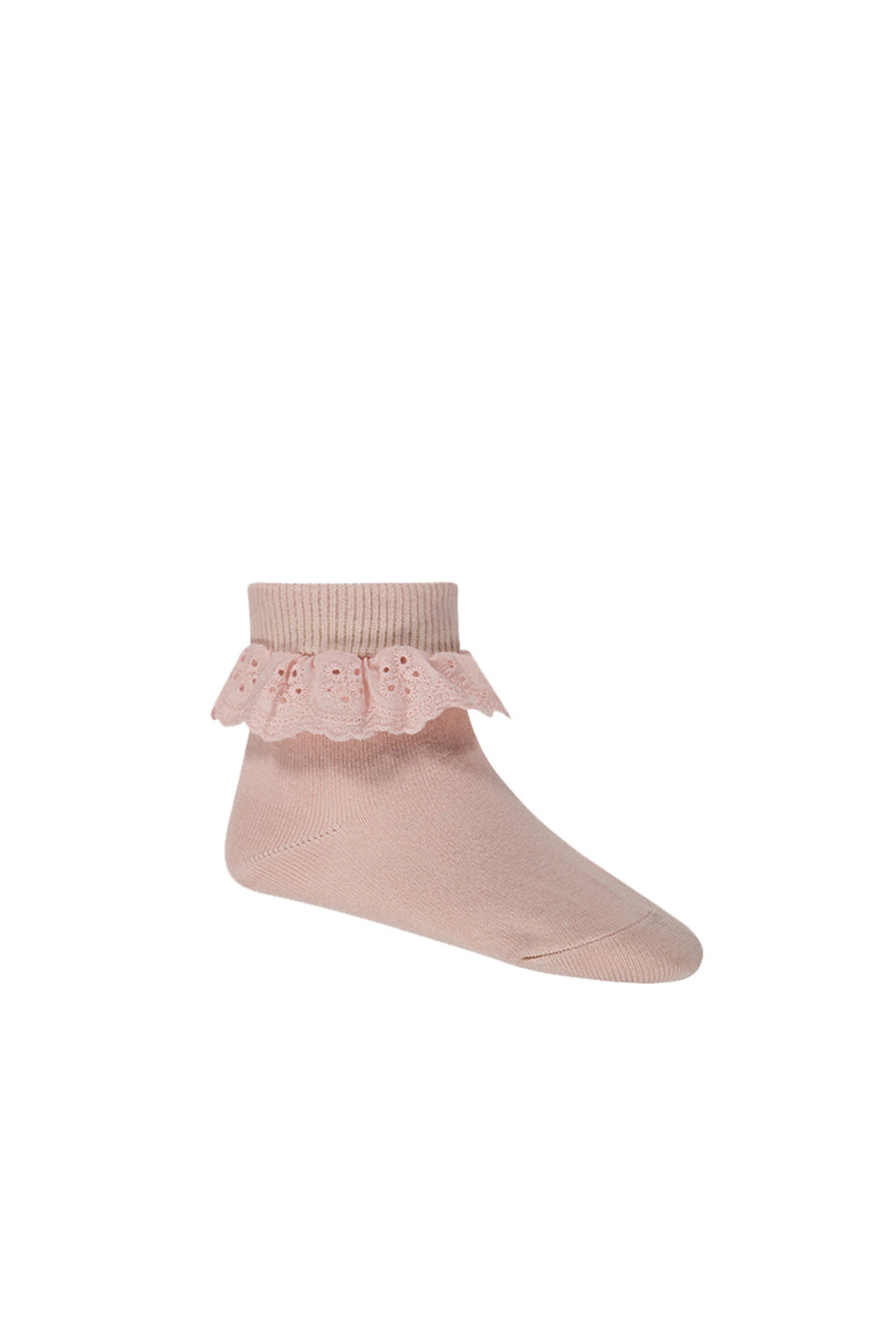 Frill Ankle Sock - Ballerina - Baby pink girls frill socks from Jamie Kay