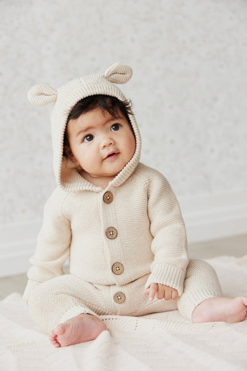Jack Playsuit - Light Oatmeal Marle Childrens Playsuit from Jamie Kay USA