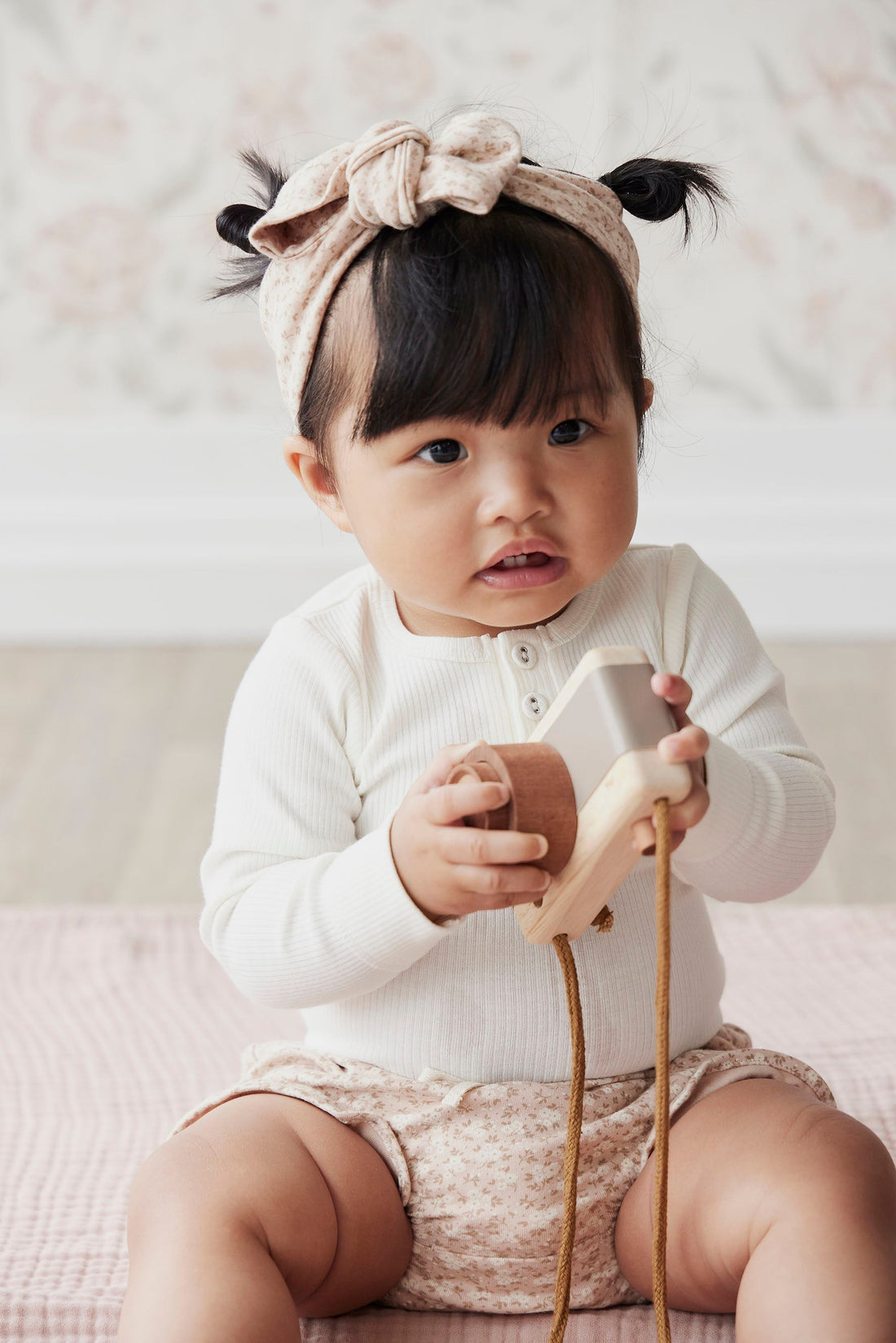 Organic Cotton Fine Rib Long Sleeve Bodysuit - Milk Childrens Bodysuit from Jamie Kay USA