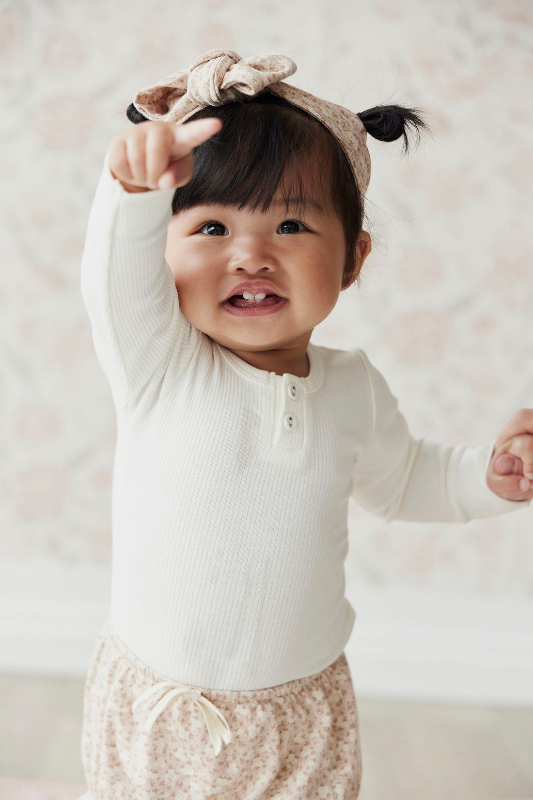 Organic Cotton Fine Rib Long Sleeve Bodysuit - Milk Childrens Bodysuit from Jamie Kay USA