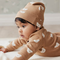 Organic Cotton Reese Beanie - Bears Caramel Cream Childrens Hat from Jamie Kay USA