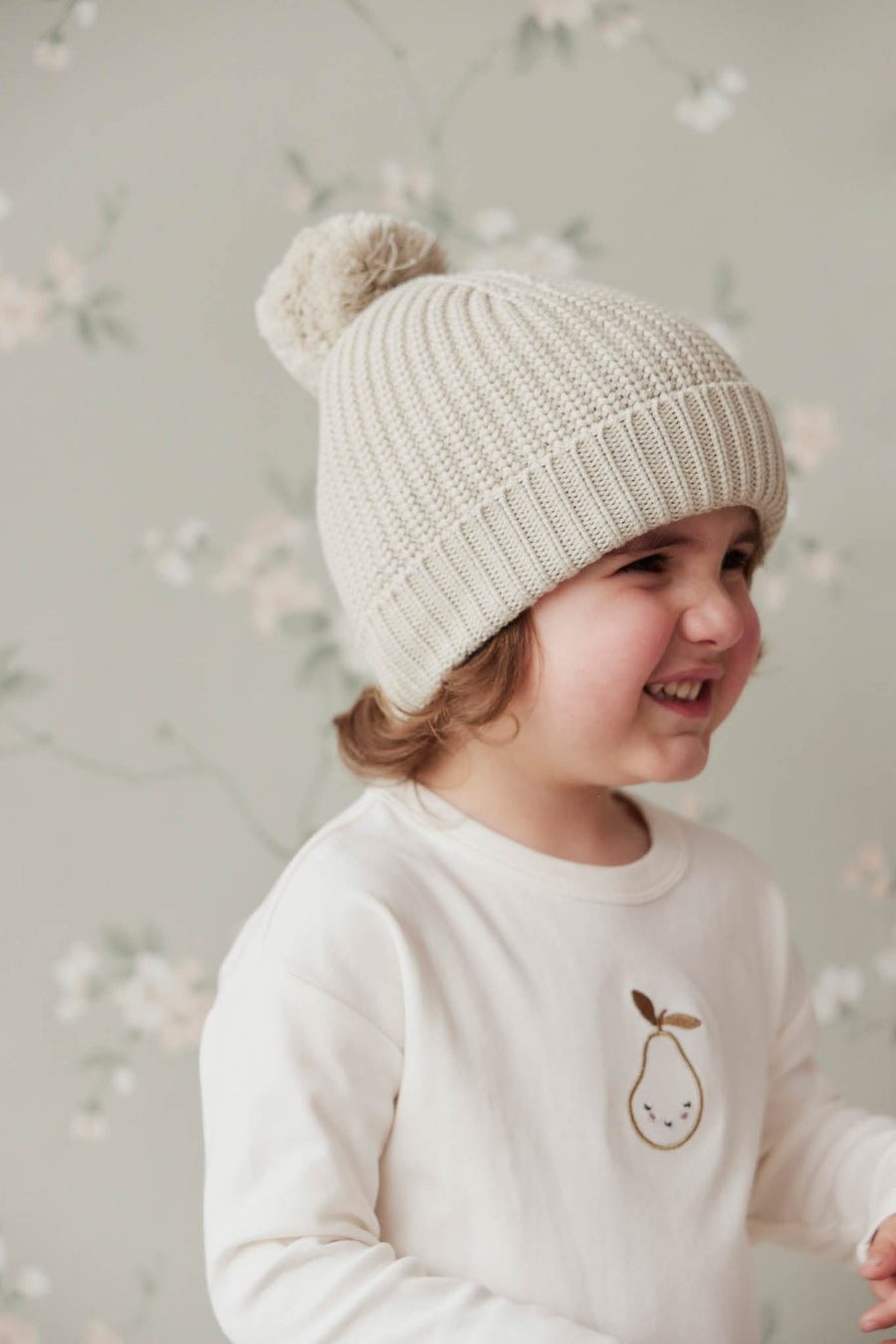 Aurelie Beanie - Light Oatmeal Marle Childrens Hat from Jamie Kay USA