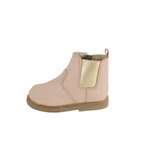 Leather Boot with Elastic Side - Blush
