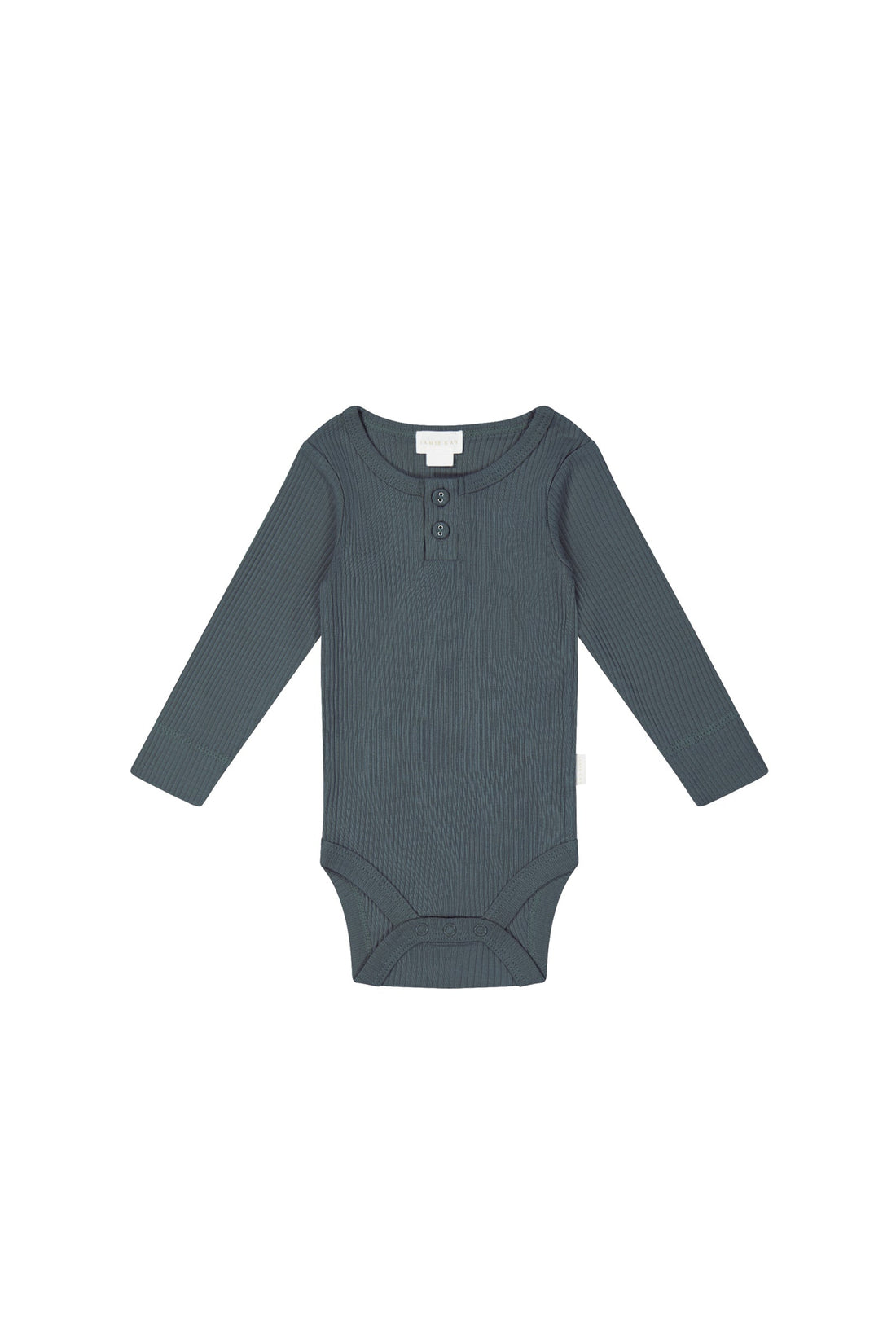 Organic Cotton Modal Elastane Long Sleeve Bodysuit - Smoke - Cute Baby Bodysuit at Jamie Kay