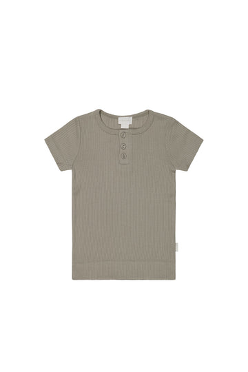 Organic Cotton Modal Henley Tee - Twig Childrens Top from Jamie Kay USA